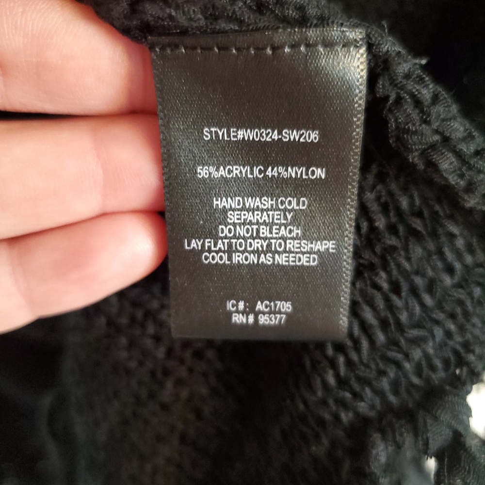 Sanctuary Black Knit Tank Top With Fringe Bottom. Size M. #SW - Picture 5 of 6